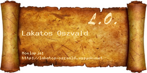 Lakatos Oszvald névjegykártya